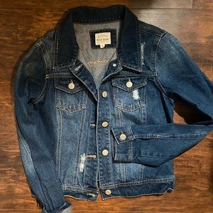 Blue Distressed jean jacket size small